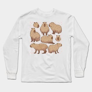 Cute capybara illustration Long Sleeve T-Shirt